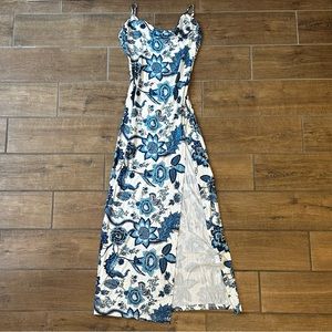 Blue Floral Maxi Dress